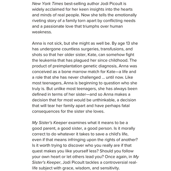 🎉 3/$20 Jodi Picoult: My Sister’s Keeper (Large Print Edition) - Picture 4 of 4